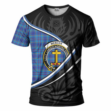 Mercer Tartan Family Crest T-shirt Celtic Scottish Thistle Floral - Tartan Vibes Clothing