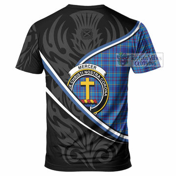 Mercer Tartan Family Crest T-shirt Celtic Scottish Thistle Floral - Tartan Vibes Clothing