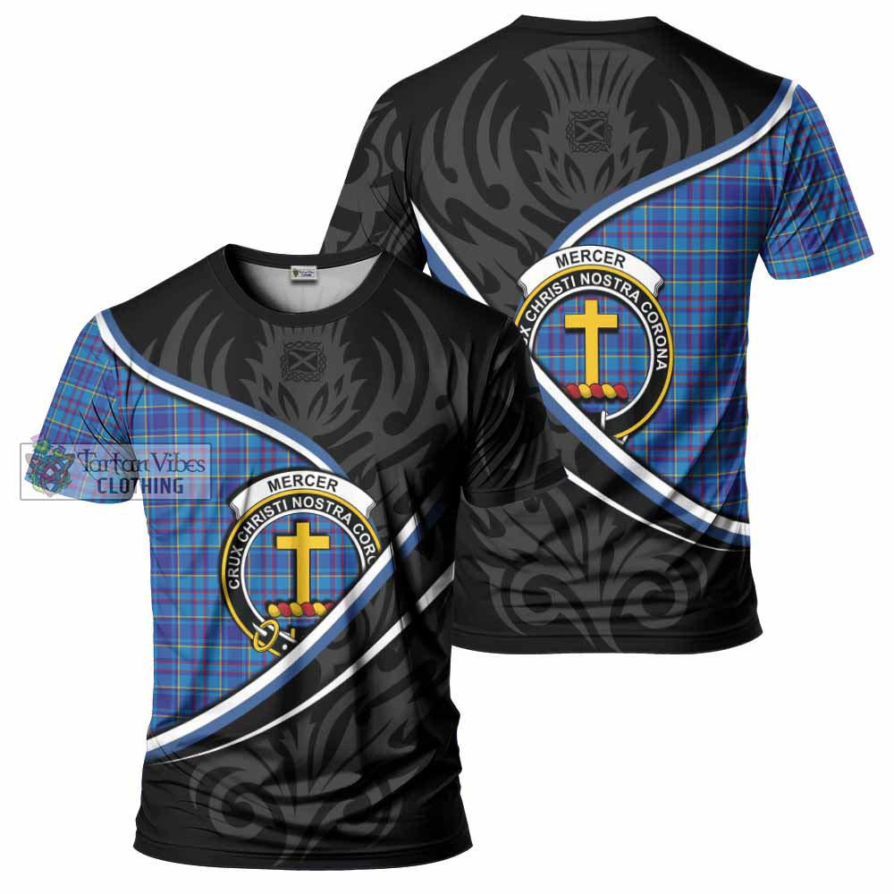 Mercer Tartan Family Crest T-shirt Celtic Scottish Thistle Floral - Tartan Vibes Clothing