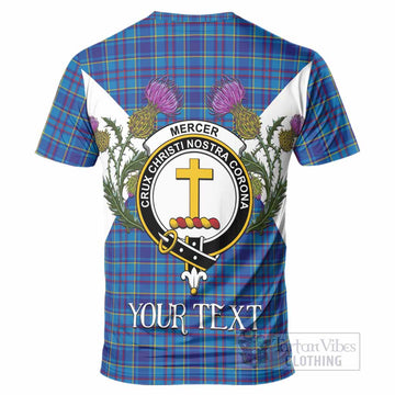 Mercer Tartan Family Crest T-Shirt Scottish Burns Night Thistle Floral