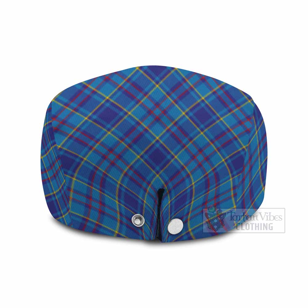 Mercer Tartan Flat Cap, Jeff Cap Cross Style with Family Crest - Tartan Vibes Clothing
