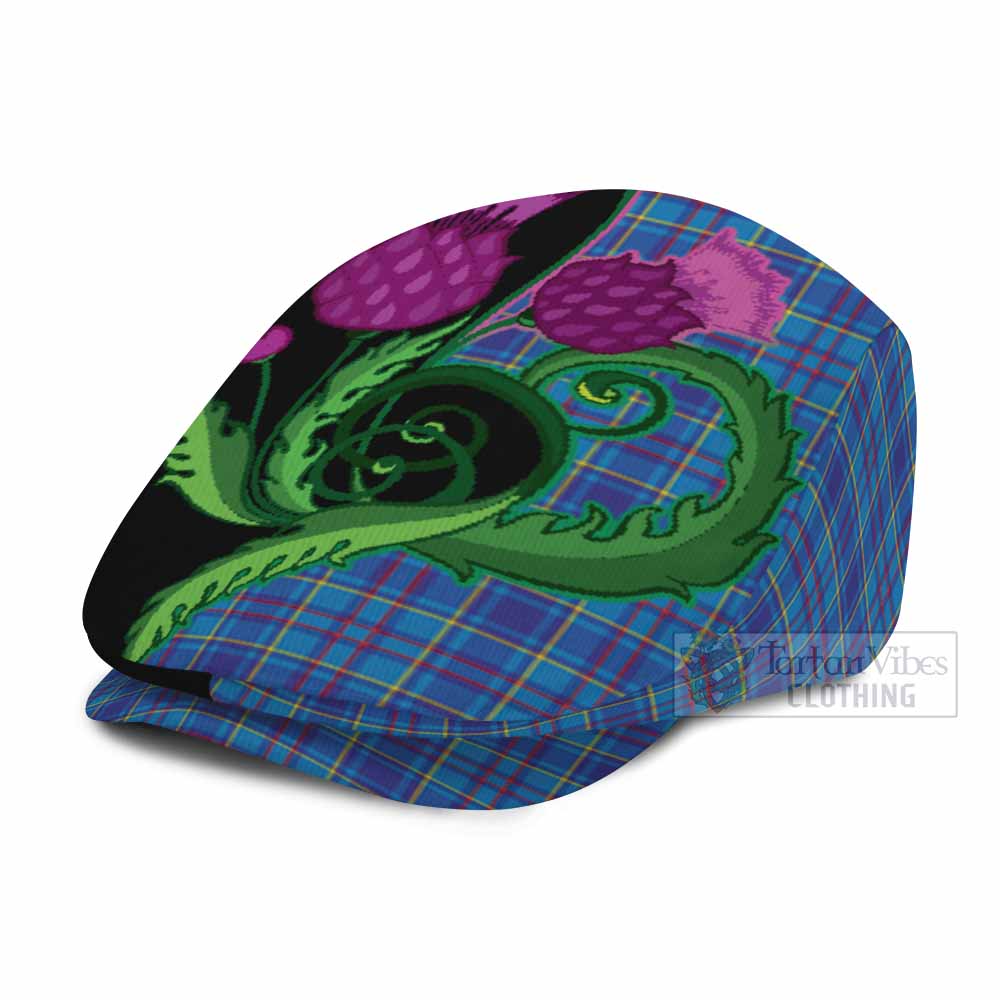 Mercer Tartan Flat Cap, Jeff Cap Traditional Scottish Thistle