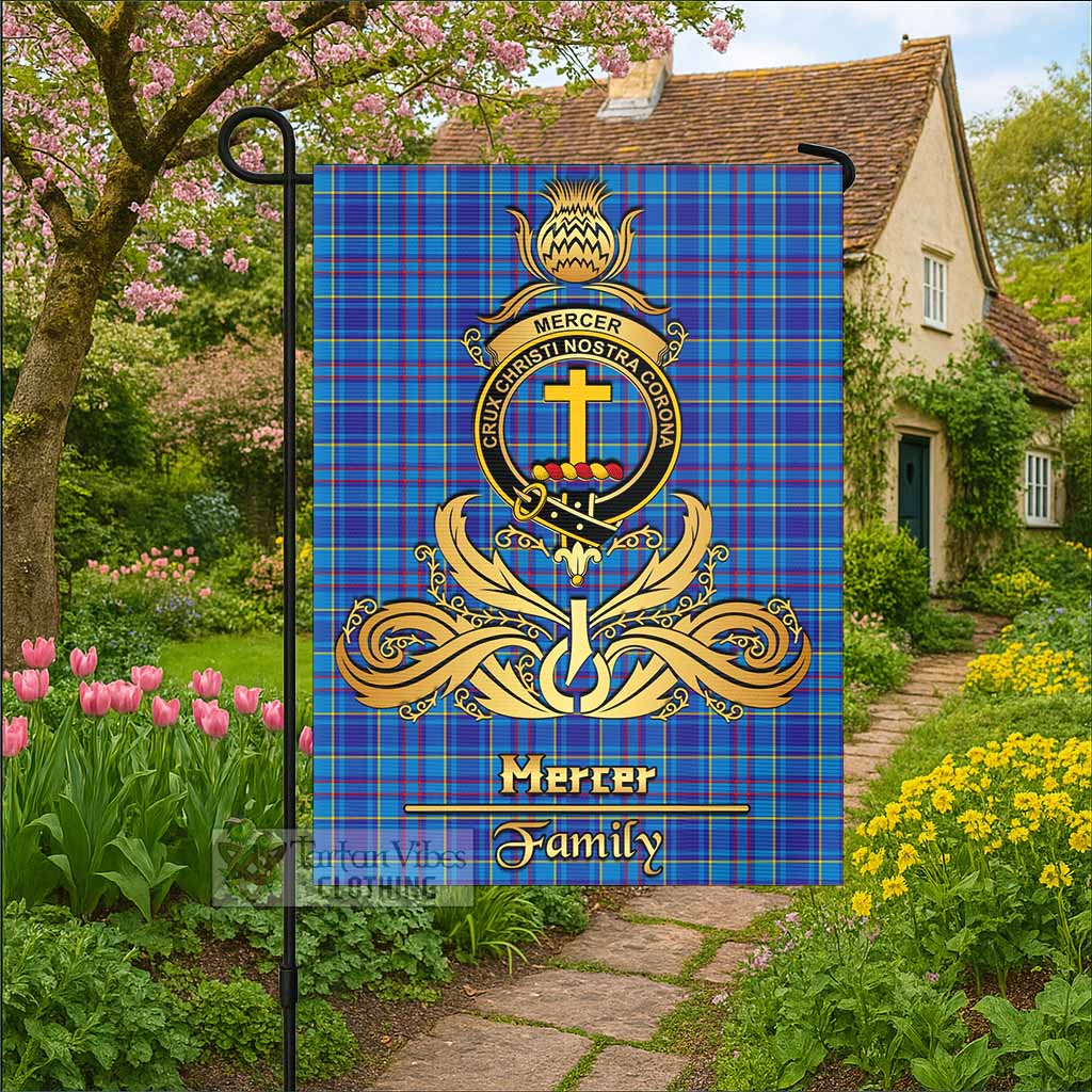 Mercer Tartan Garden Flag with Highland Thistle Cherish Family Crest Style - Tartan Vibes Clothing