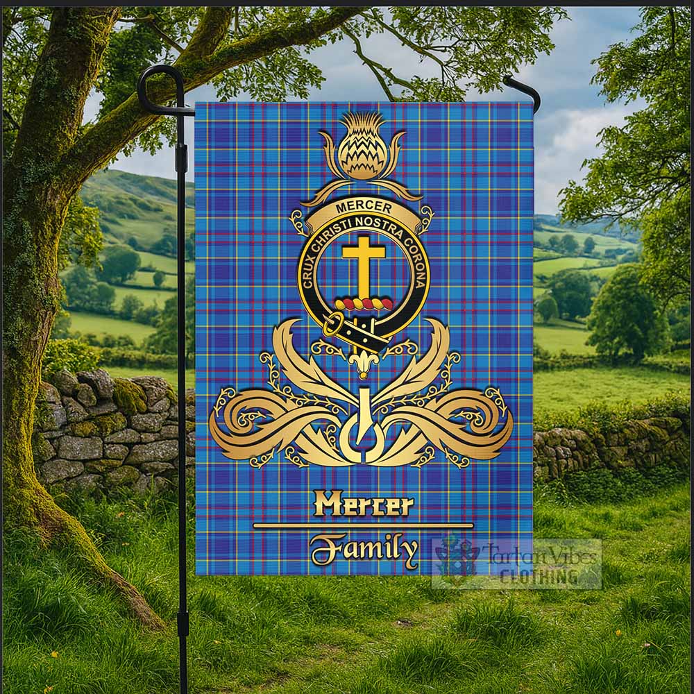 Mercer Tartan Garden Flag with Highland Thistle Cherish Family Crest Style - Tartan Vibes Clothing