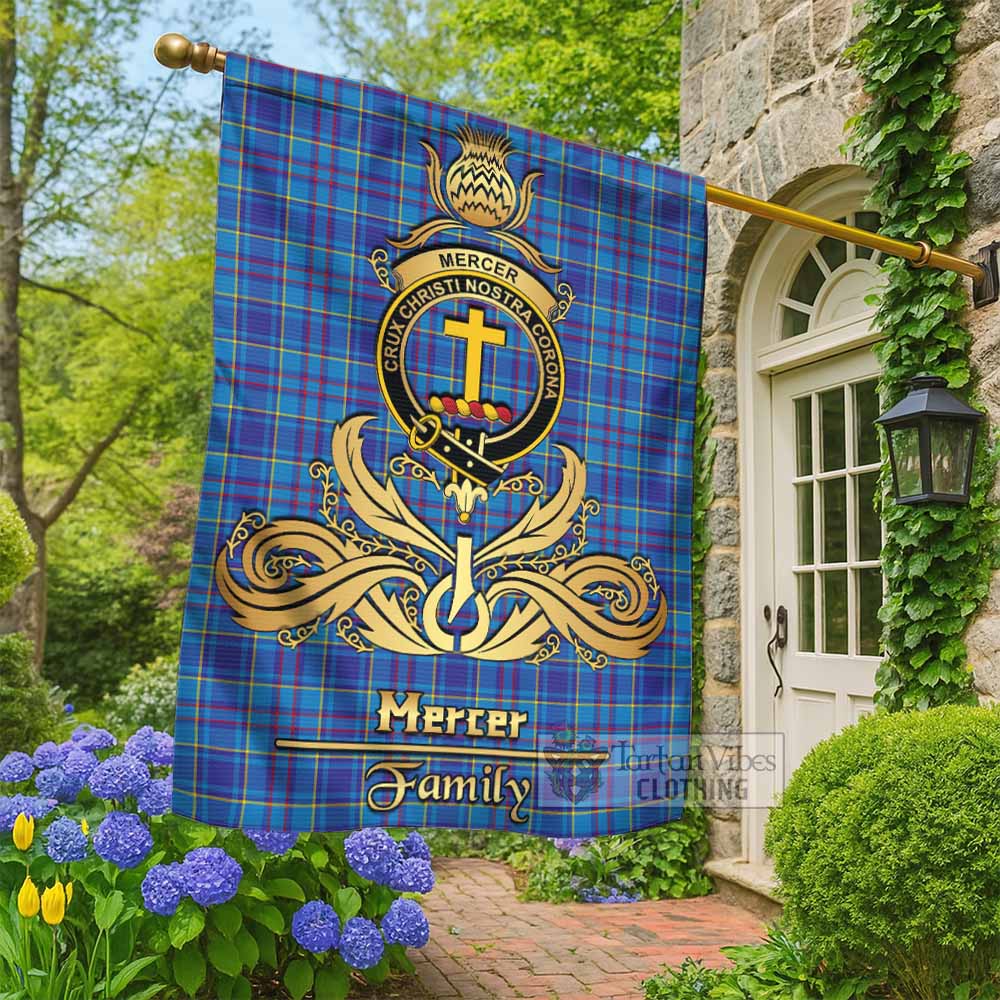 Mercer Tartan Garden Flag with Highland Thistle Cherish Family Crest Style - Tartan Vibes Clothing