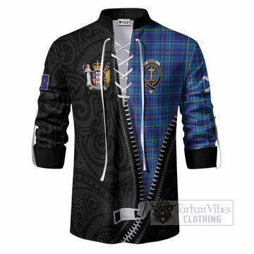 Mercer Tartan Ghillie Shirt New Zealand Pattern Unique Zipper Stylized