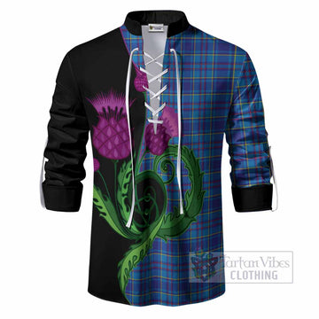 Mercer Tartan Ghillie Shirt Traditional Scottish Thistle