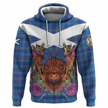 Mercer Tartan Hoodie Scottish Thistle Heilan Coo