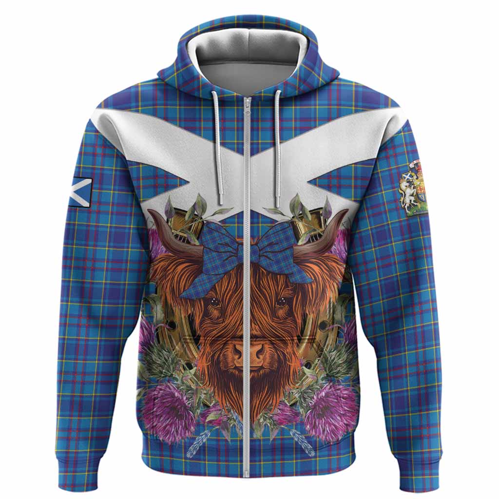 Mercer Tartan Hoodie Scottish Thistle Heilan Coo