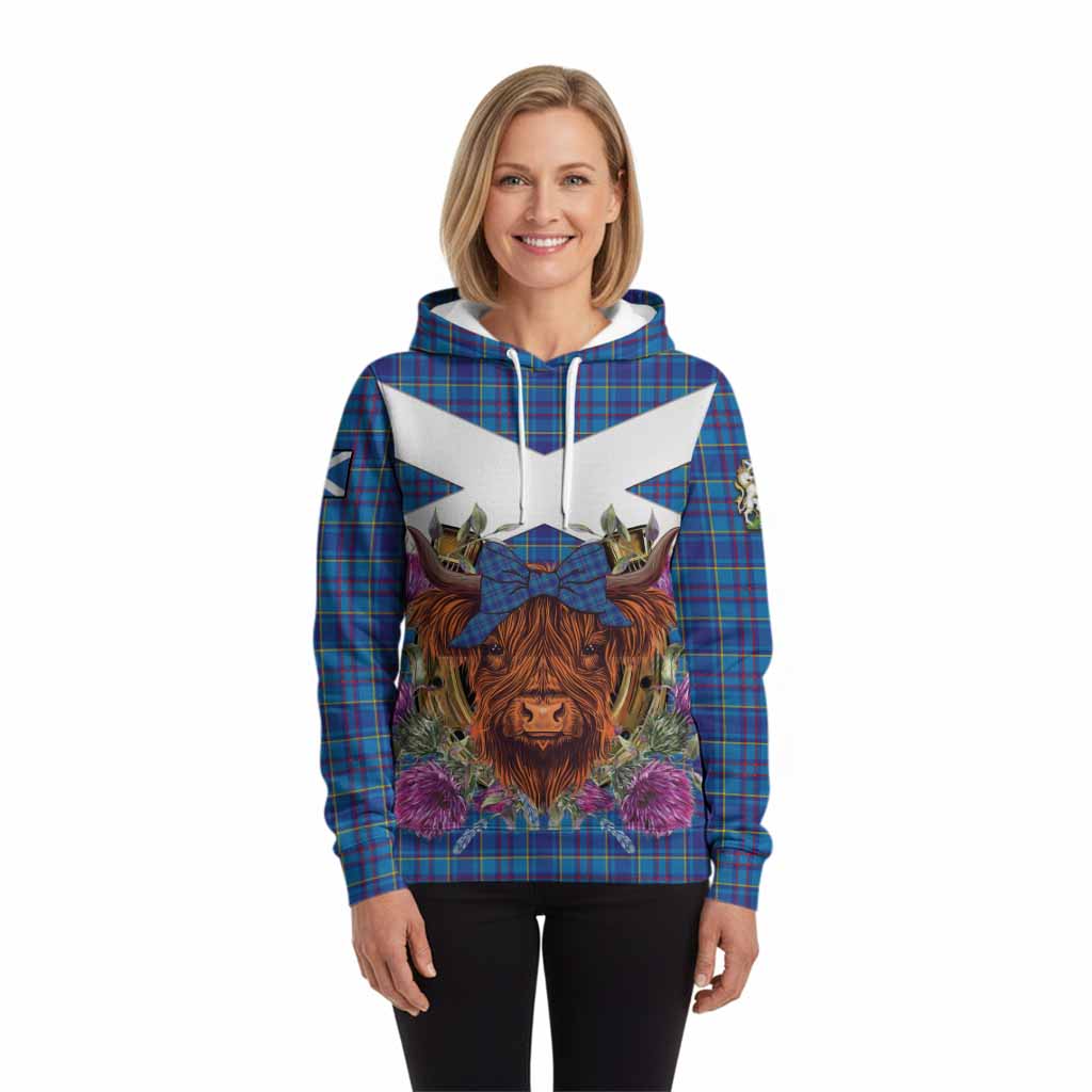 Mercer Tartan Hoodie Scottish Thistle Heilan Coo