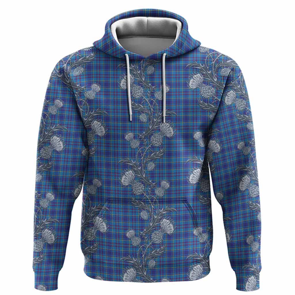 Mercer Tartan Hoodie Seamless Scottish Thistle Flowers
