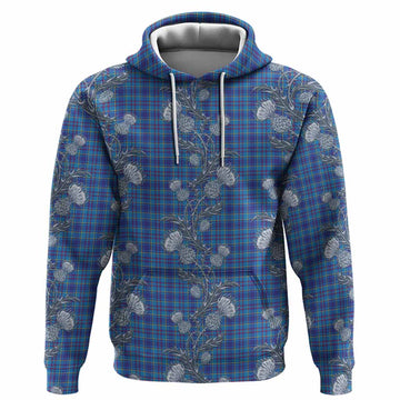 Mercer Tartan Hoodie Seamless Scottish Thistle Flowers