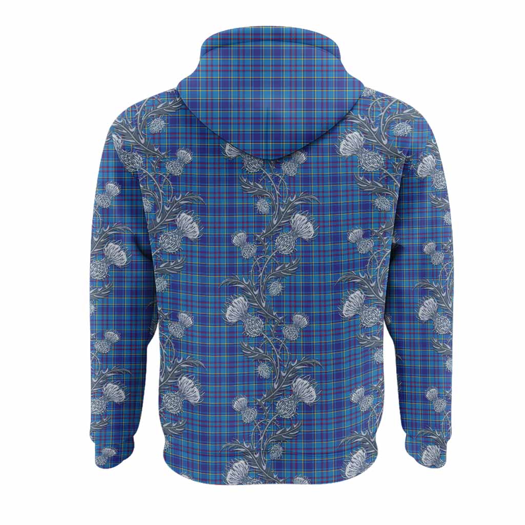 Mercer Tartan Hoodie Seamless Scottish Thistle Flowers