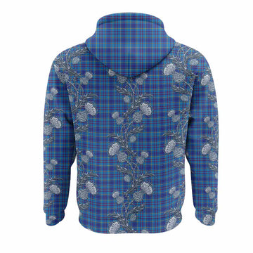 Mercer Tartan Hoodie Seamless Scottish Thistle Flowers