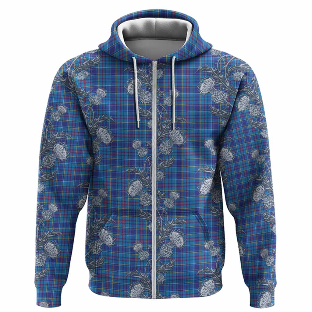 Mercer Tartan Hoodie Seamless Scottish Thistle Flowers