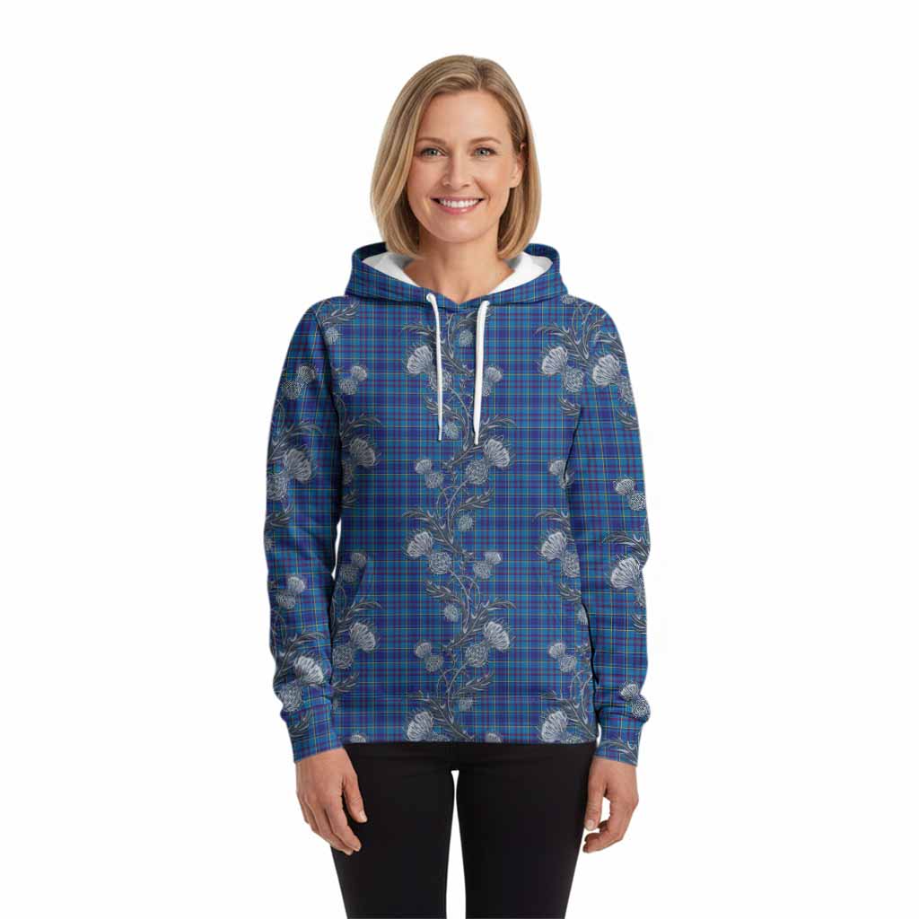 Mercer Tartan Hoodie Seamless Scottish Thistle Flowers