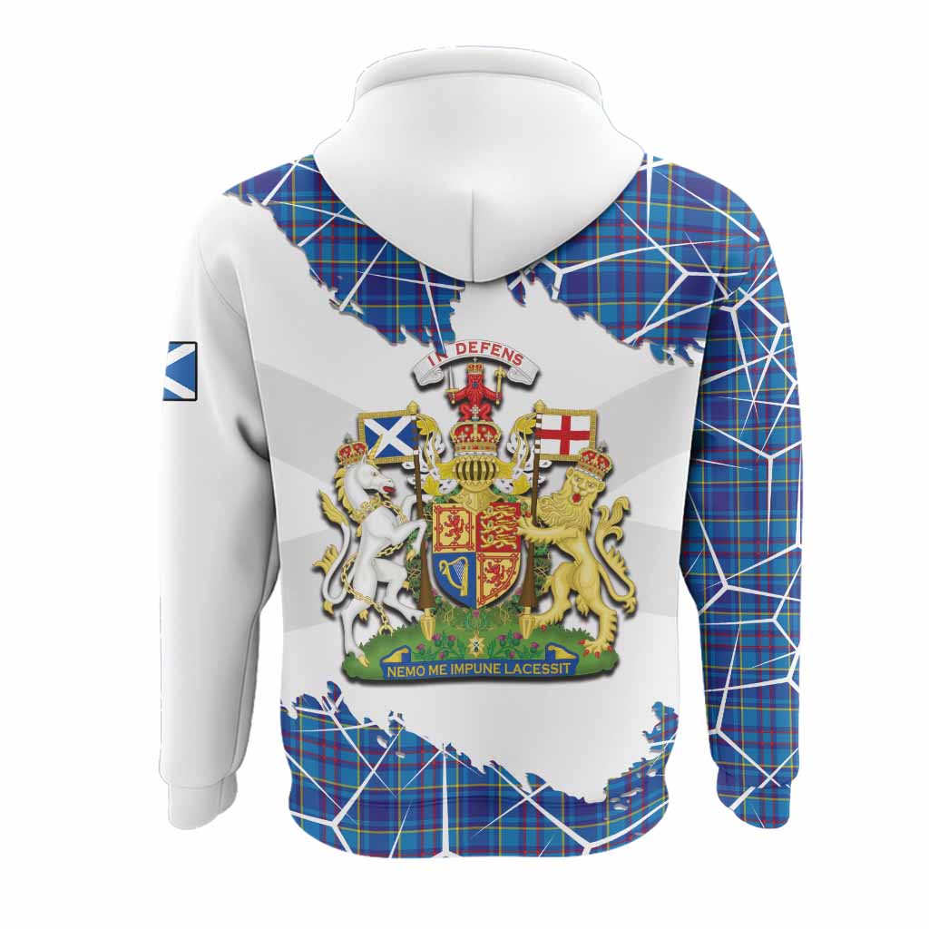Mercer Tartan Hoodie with Family Crest and Lion Rampant Grunge Style