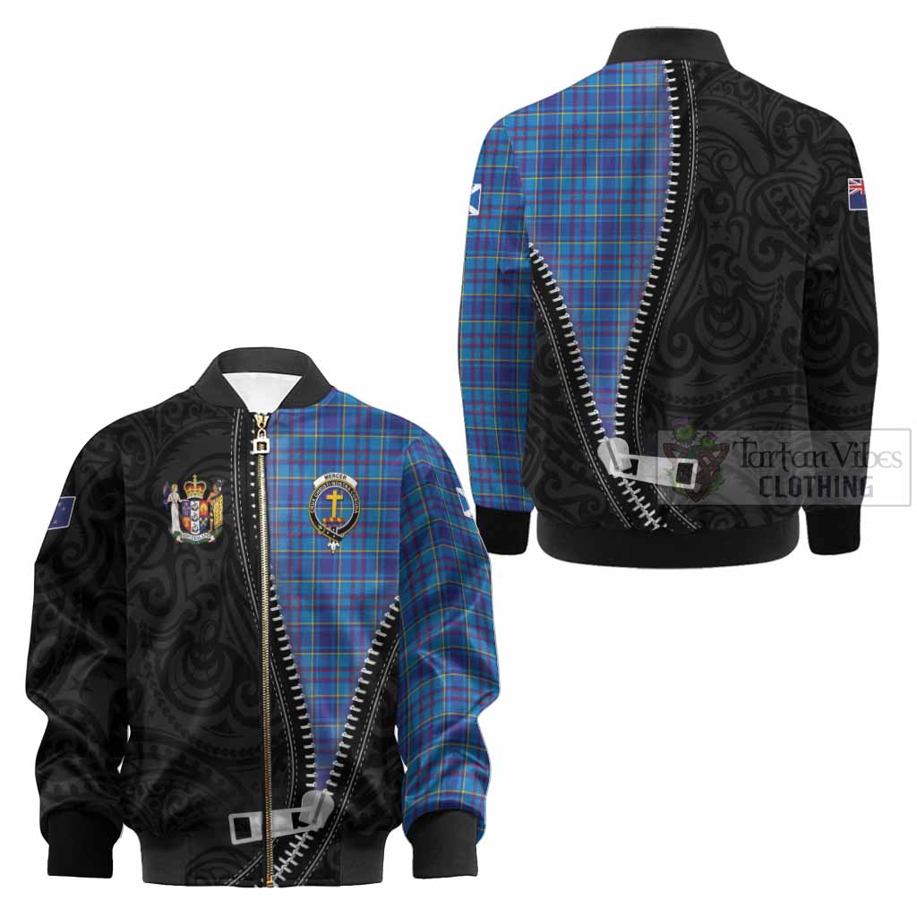 Mercer Tartan Kid Bomber Jacket New Zealand Pattern Unique Zipper Stylized