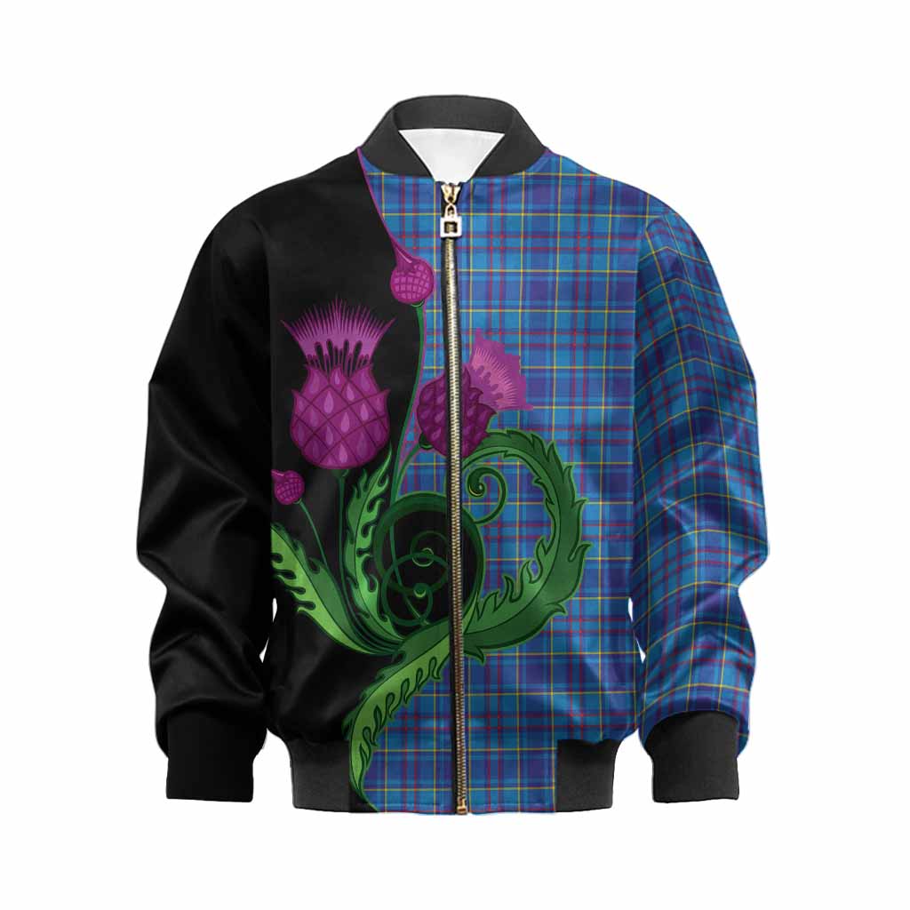 Mercer Tartan Kid Bomber Jacket Traditional Scottish Thistle