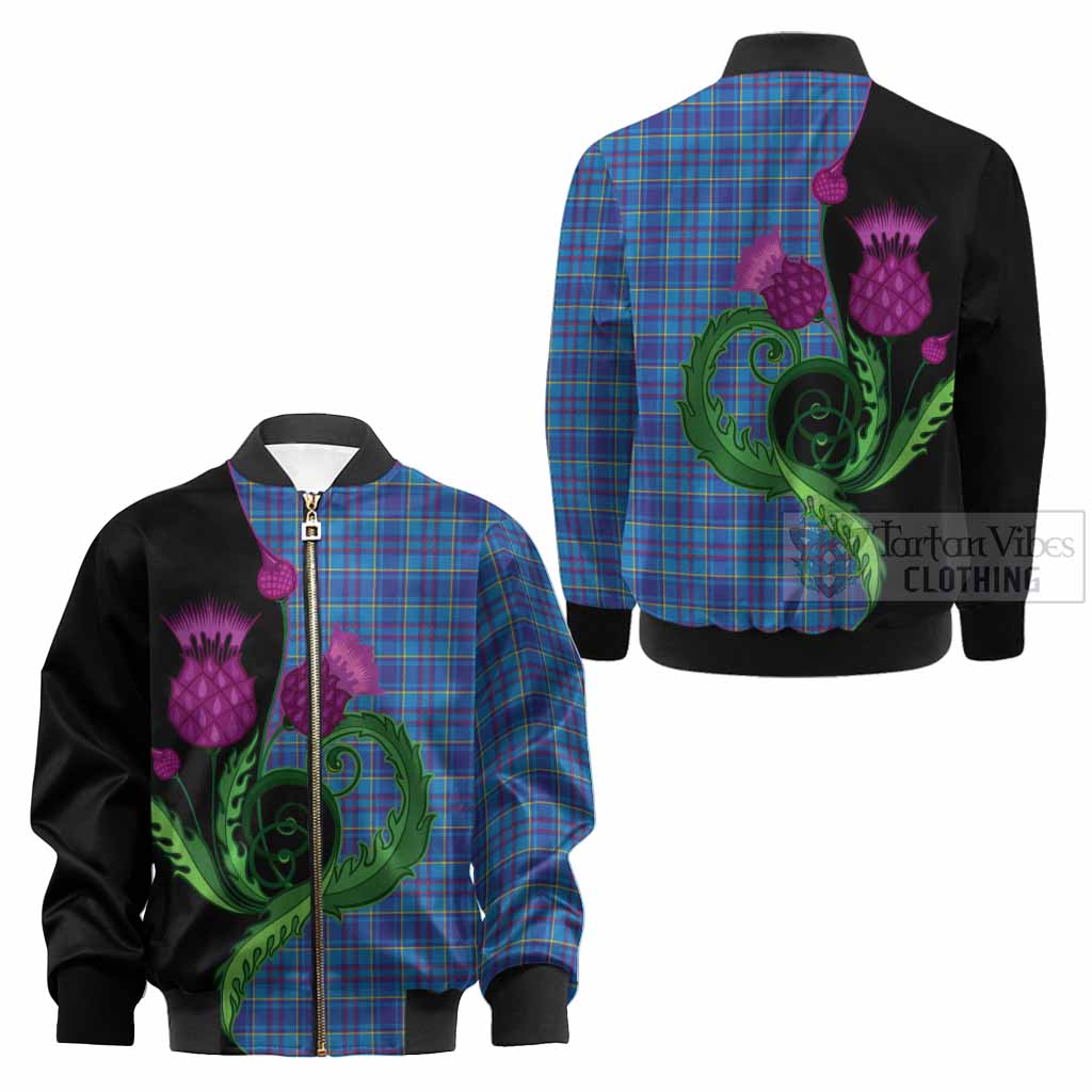 Mercer Tartan Kid Bomber Jacket Traditional Scottish Thistle