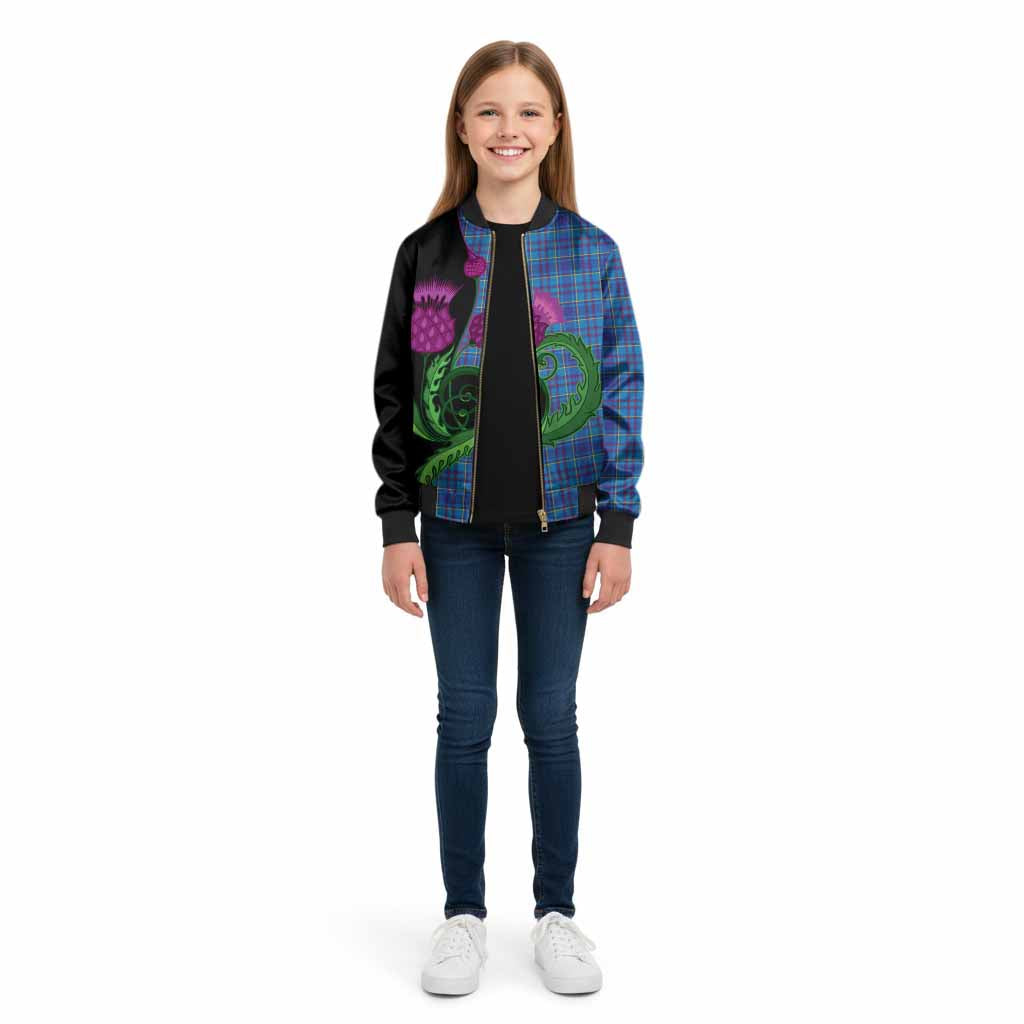 Mercer Tartan Kid Bomber Jacket Traditional Scottish Thistle