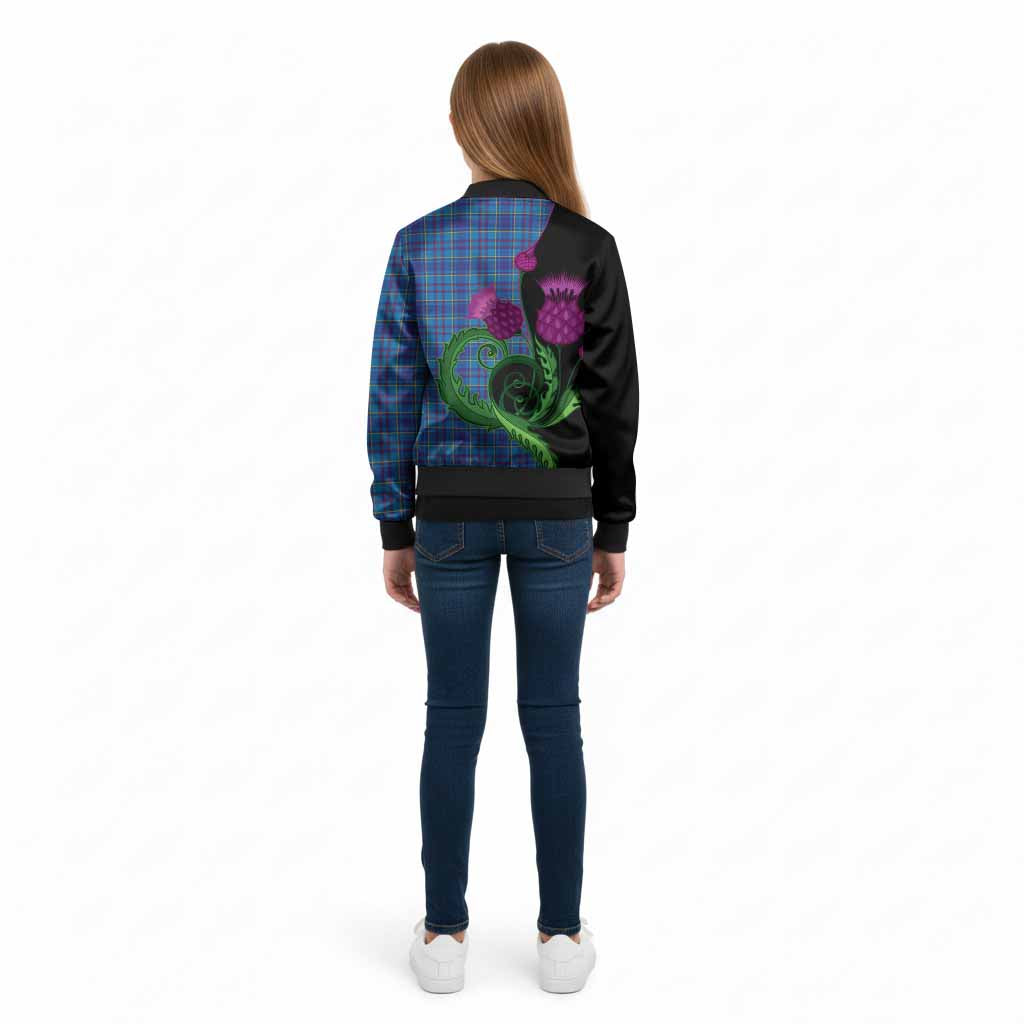 Mercer Tartan Kid Bomber Jacket Traditional Scottish Thistle