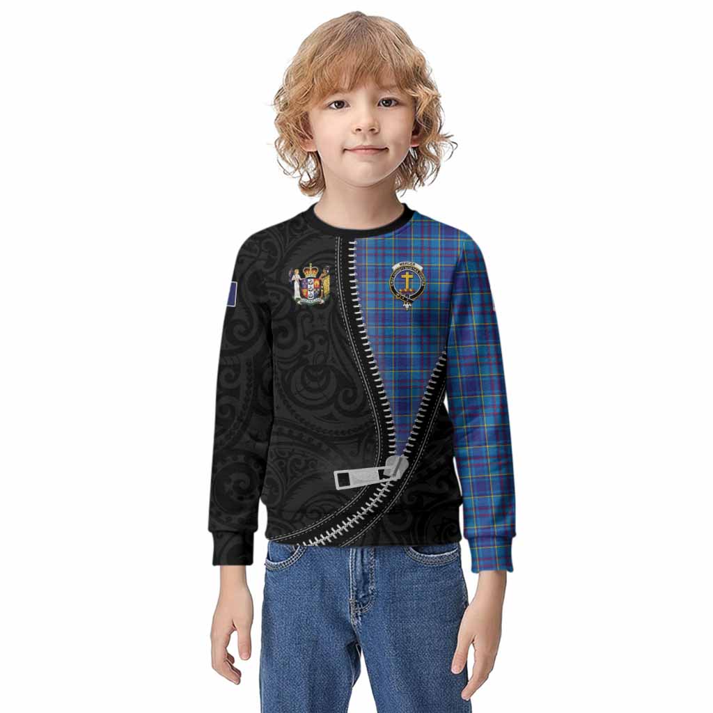 Mercer Tartan Kid Knitted Sweatshirt New Zealand Pattern Unique Zipper Stylized