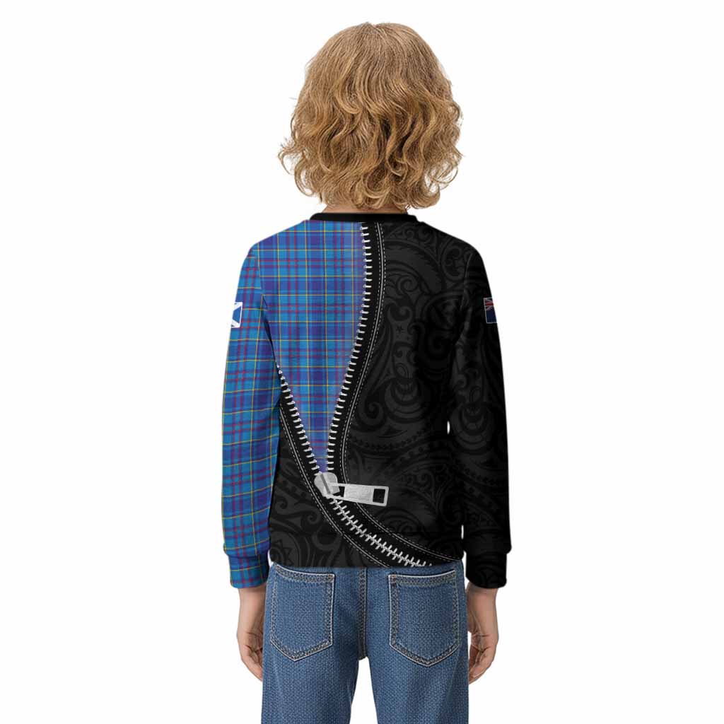 Mercer Tartan Kid Knitted Sweatshirt New Zealand Pattern Unique Zipper Stylized