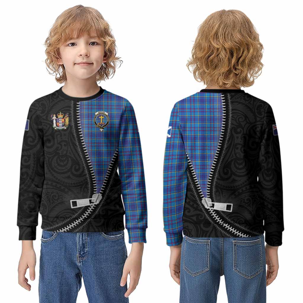 Mercer Tartan Kid Knitted Sweatshirt New Zealand Pattern Unique Zipper Stylized