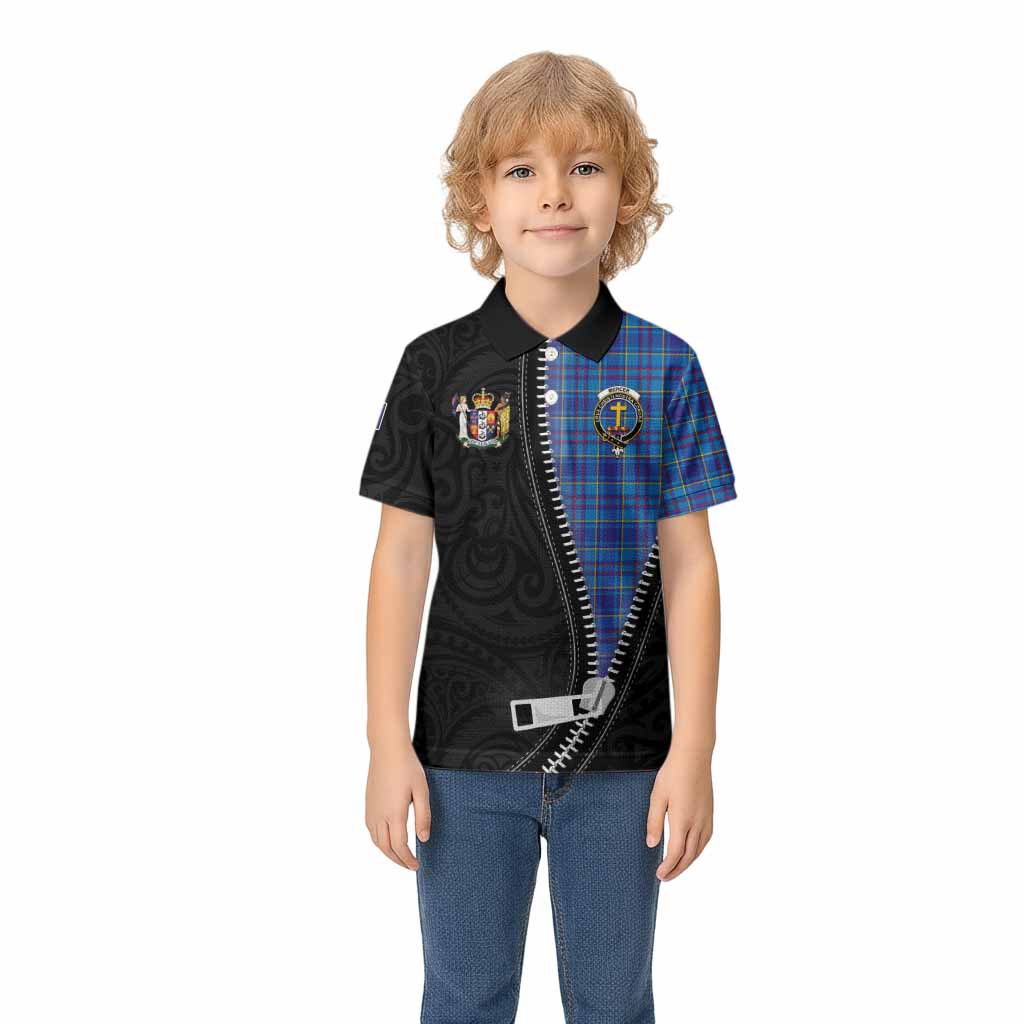 Mercer Tartan Kid Polo Shirt New Zealand Pattern Unique Zipper Stylized