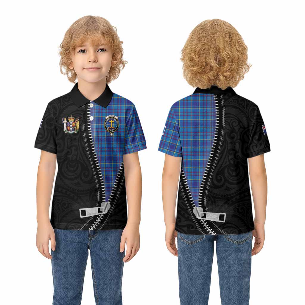 Mercer Tartan Kid Polo Shirt New Zealand Pattern Unique Zipper Stylized