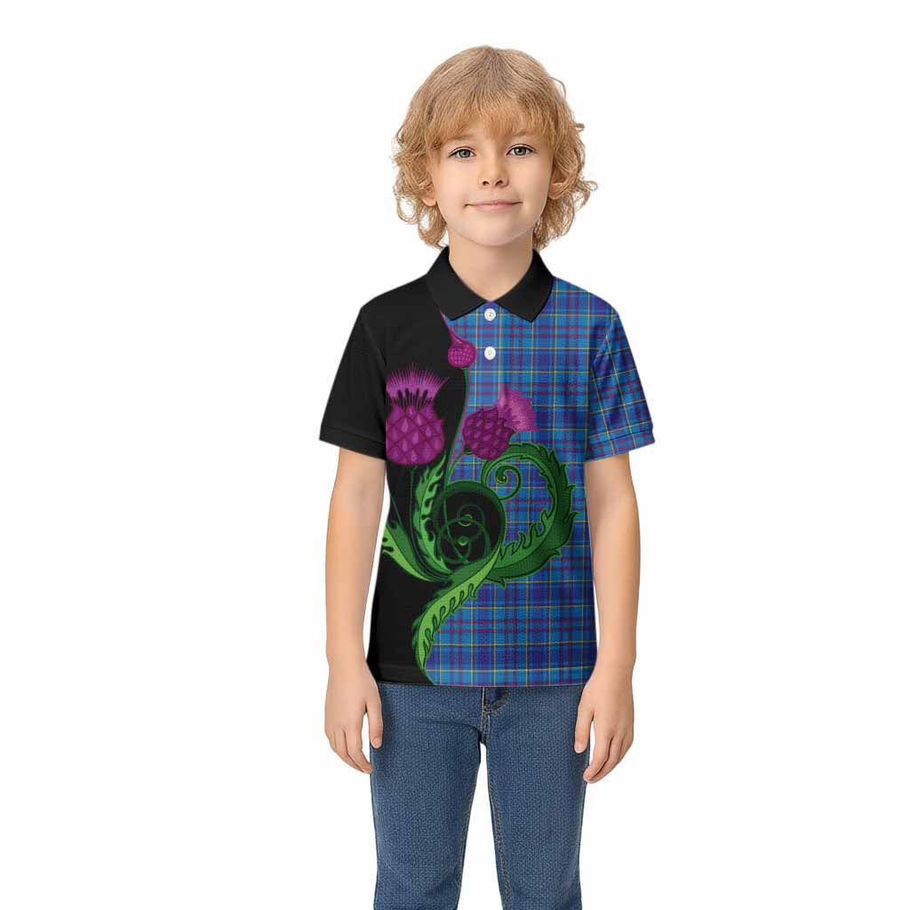 Mercer Tartan Kid Polo Shirt Traditional Scottish Thistle