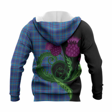 Mercer Tartan Knitted Hoodie Traditional Scottish Thistle