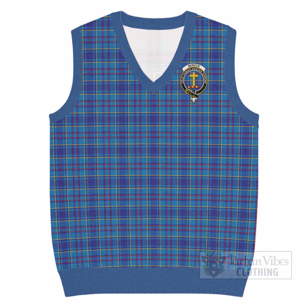 Mercer Tartan Knitted V-Neck Vest with Family Crest - Tartan Vibes Clothing