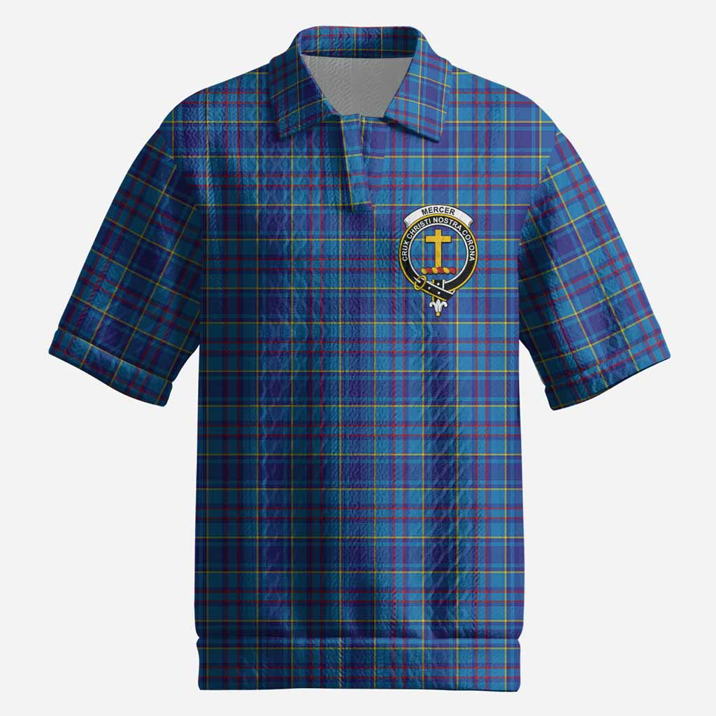 Mercer Tartan Men’s Polo Sweater Top with Family Crest