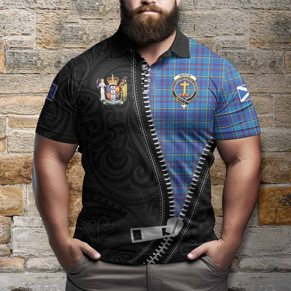 Mercer Tartan Polo Shirt New Zealand Pattern Unique Zipper Stylized
