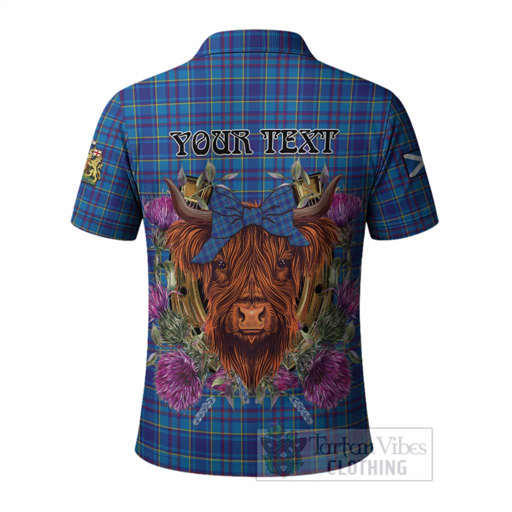 Mercer Tartan Polo Shirt Scottish Thistle Heilan Coo