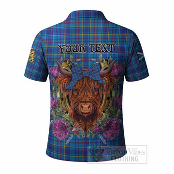 Mercer Tartan Polo Shirt Scottish Thistle Heilan Coo