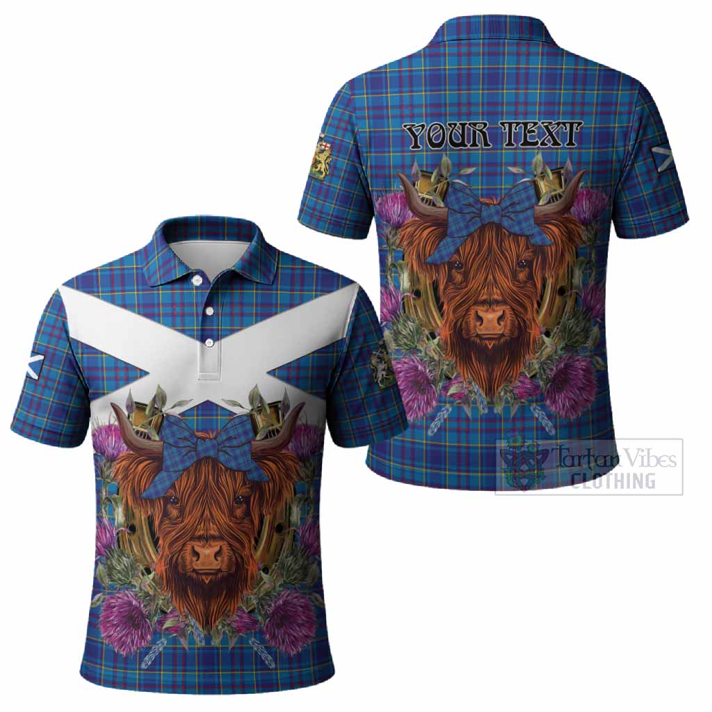 Mercer Tartan Polo Shirt Scottish Thistle Heilan Coo