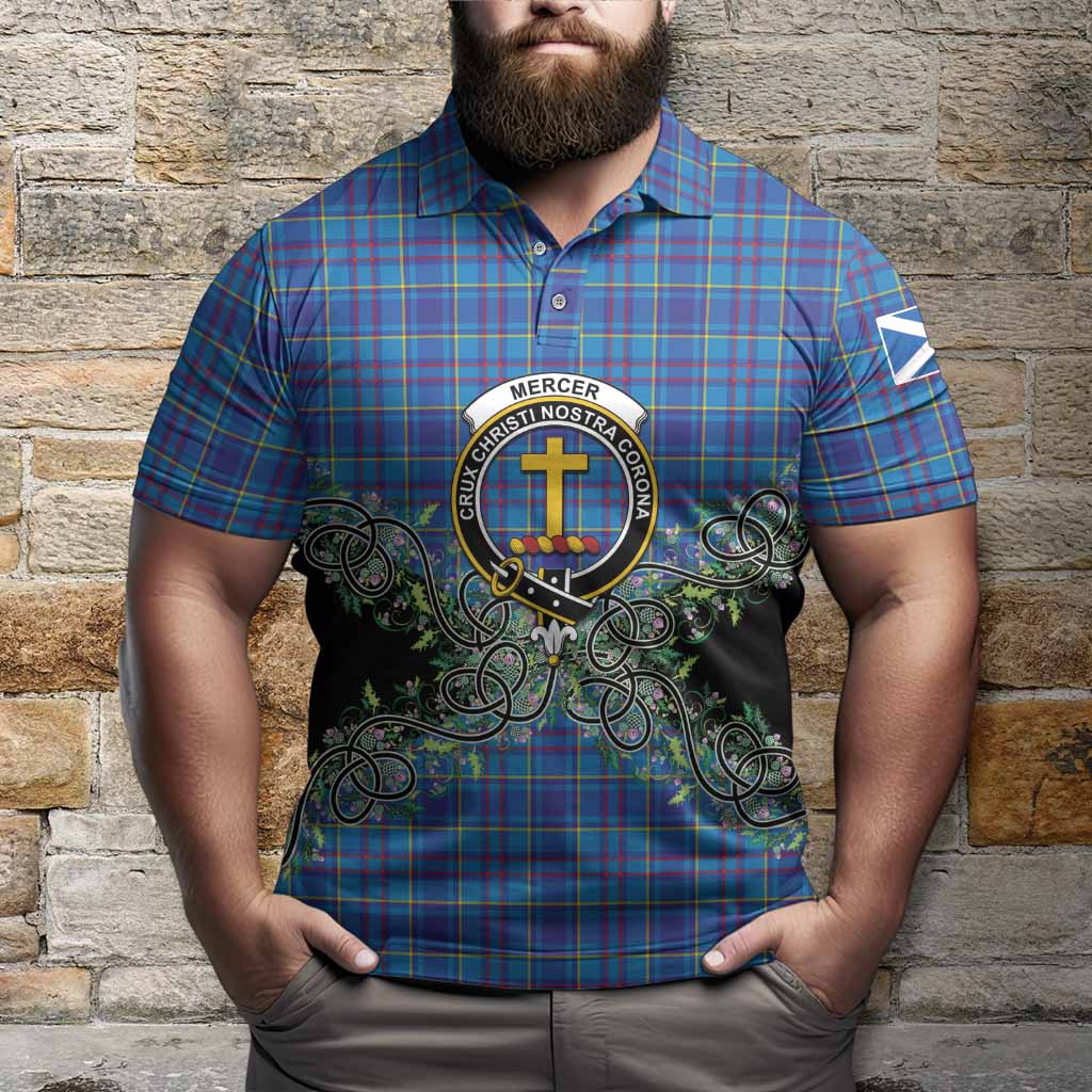 Mercer Tartan Polo Shirt Thistle Scottish Spirit