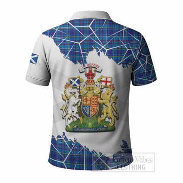 Mercer Tartan Polo Shirt with Family Crest and Lion Rampant Grunge Style