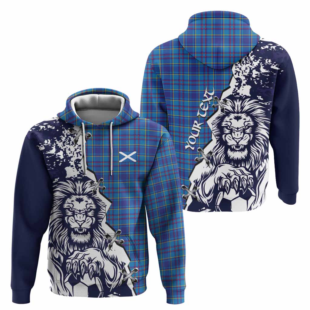 Mercer Tartan Scottish Hoodie Angry Lion With Soccer Ball Style