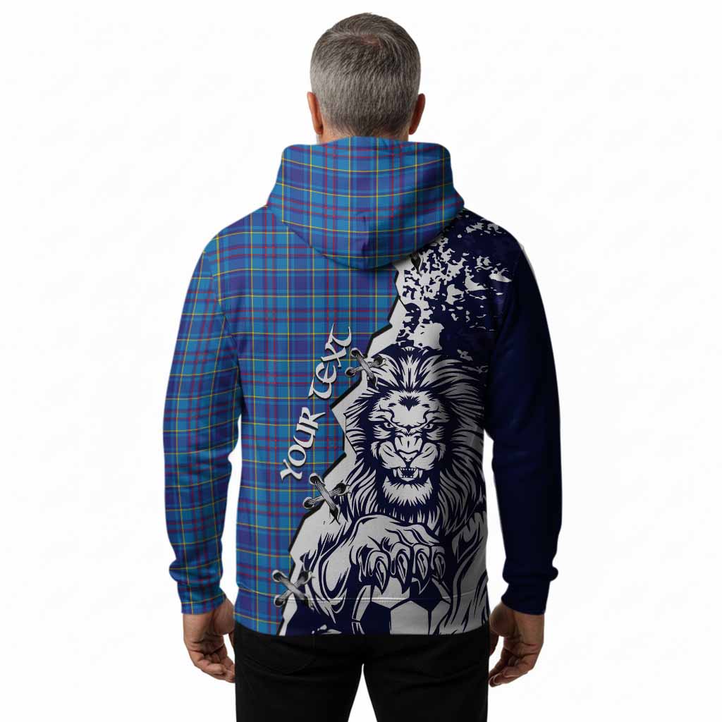 Mercer Tartan Scottish Hoodie Angry Lion With Soccer Ball Style