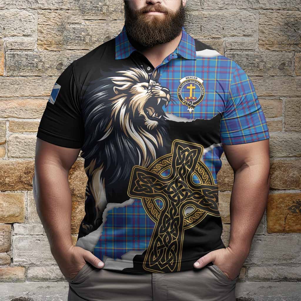 Mercer Tartan Scottish Polo Shirt Lion Celtic Heritage