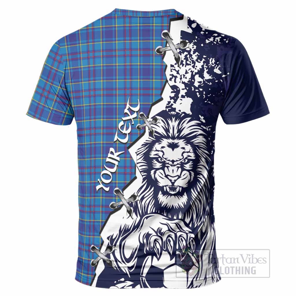 Mercer Tartan Scottish T-Shirt Angry Lion With Soccer Ball Style