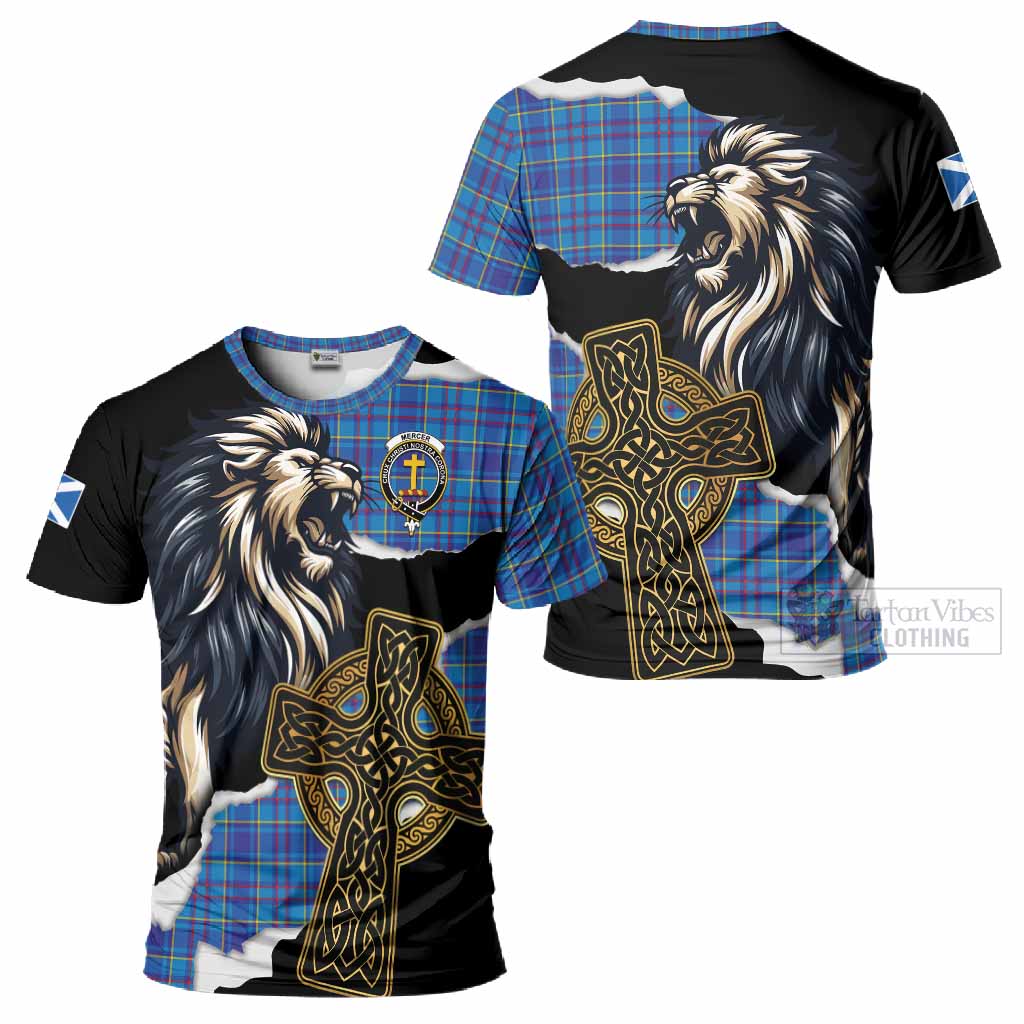 Mercer Tartan Scottish T-Shirt Lion Celtic Heritage