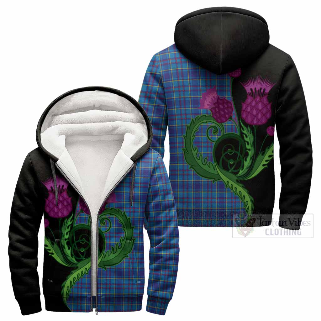 Mercer Tartan Sherpa Hoodie Traditional Scottish Thistle
