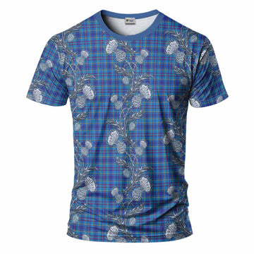 Mercer Tartan T-Shirt Seamless Scottish Thistle Flowers