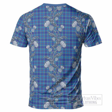 Mercer Tartan T-Shirt Seamless Scottish Thistle Flowers