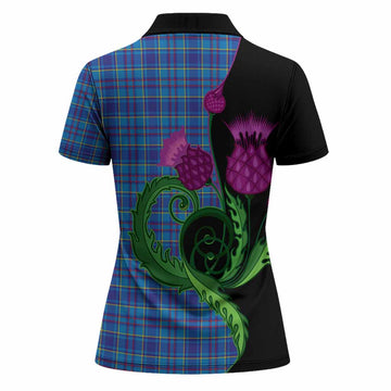 Mercer Tartan Women Polo Shirt Traditional Scottish Thistle
